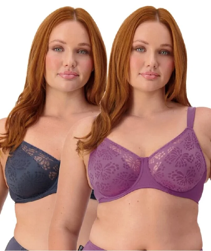 Triumph Lacy Minimizer 2 Pack Bra - Nuit/Amethyst