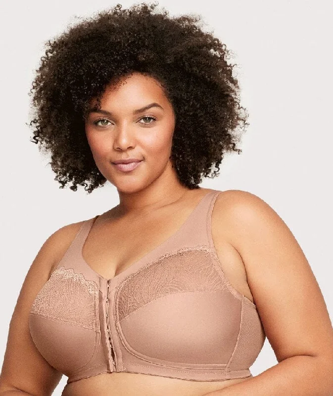 Glamorise Magiclift Natural Shape Wire-Free Front-Closure Bra - Cappuccino