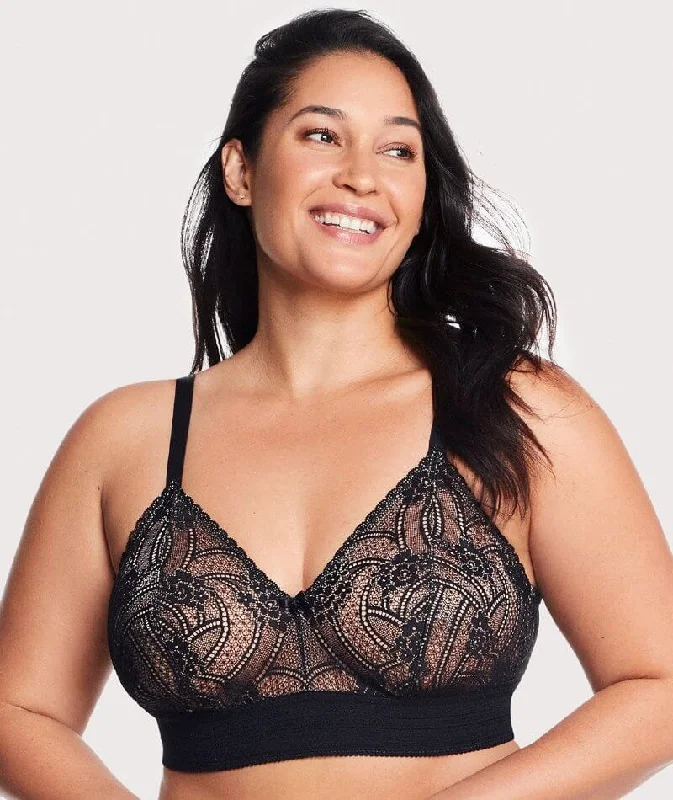 Glamorise Bramour Gramercy Luxe Lace Wire-Free Bralette - Black