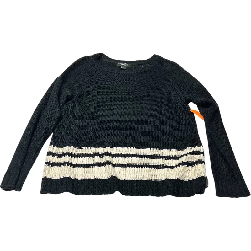 Sweater By Forever 21 In Black Cream, Size: 1x