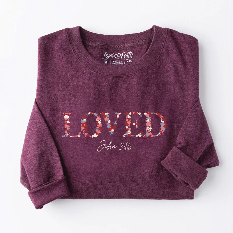 Embroidered Loved Floral Sweatshirt