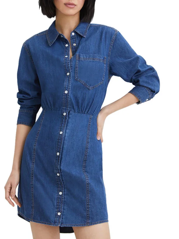 Keston Womens Collared Midi Shirtdress