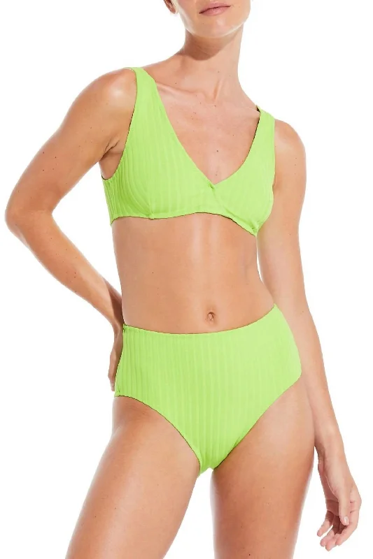 The Beverly Ribbed Top In Lime