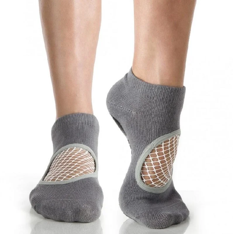 Arebesk Fishnet Grip Socks - Grey White (Barre / Pilates)