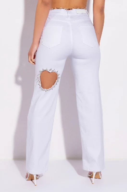 DIAMOND HEART WIDE LEG JEANS