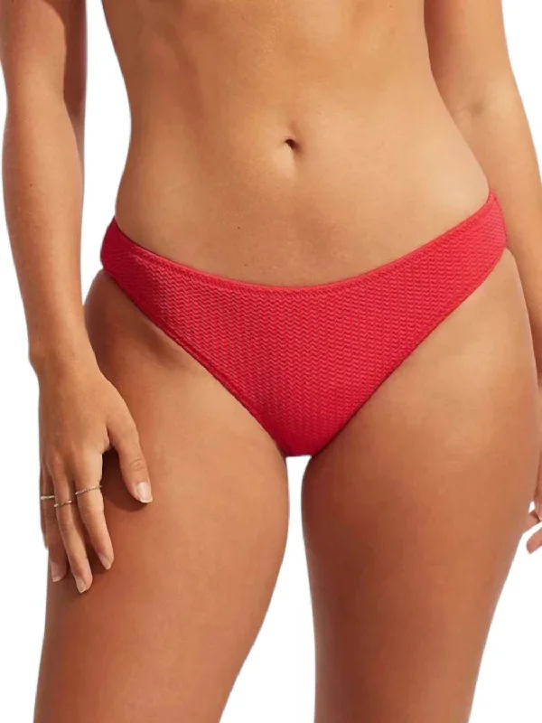 Pucker Hipster Swim Bikini Bottom In Chilli