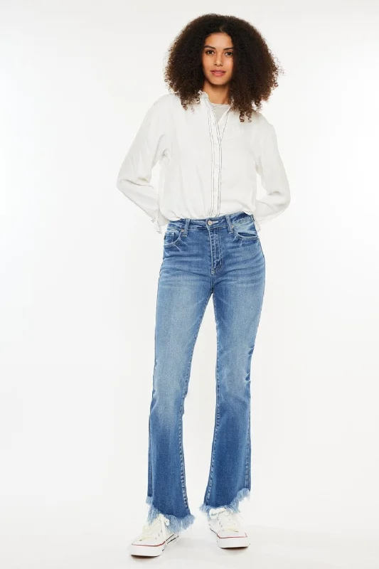 Kancan High Rise Frayed Hem Jeans