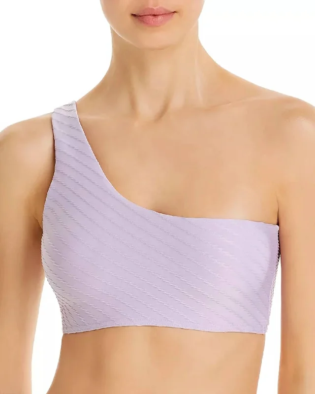 Tide One Shoulder Bikini Top In Lilac