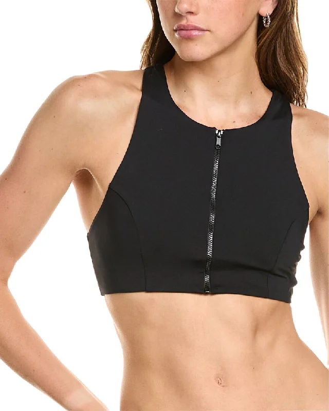 WeWoreWhat Zip Front Racerback Top