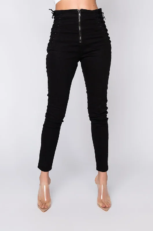 MARGOT LACE SKINNY JEANS BLACK