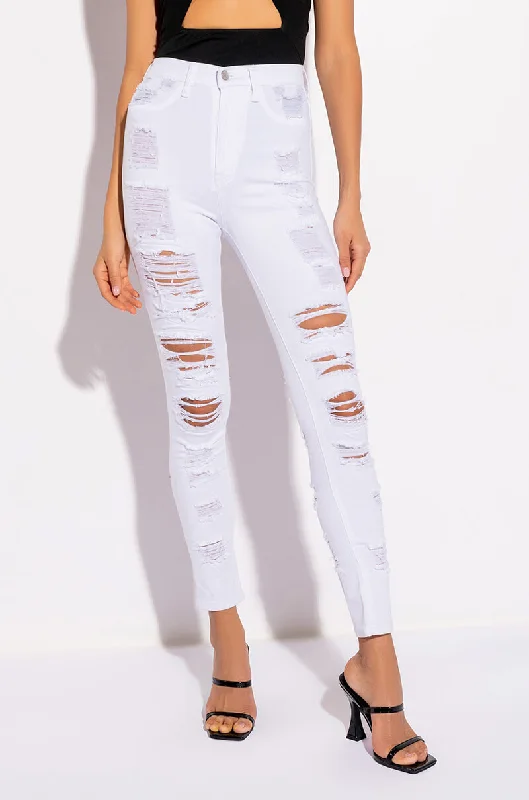 SHOW ME BABY DISTRESSED SKINNY JEANS