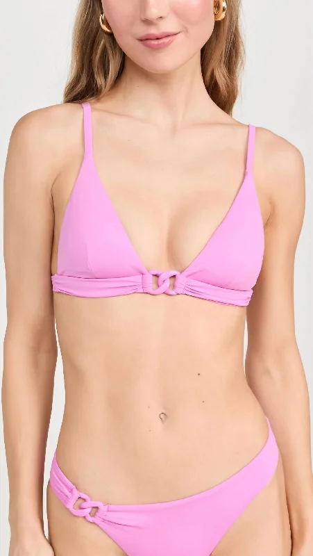 Luxe Link Bralette Bikini Top In Bubblegum