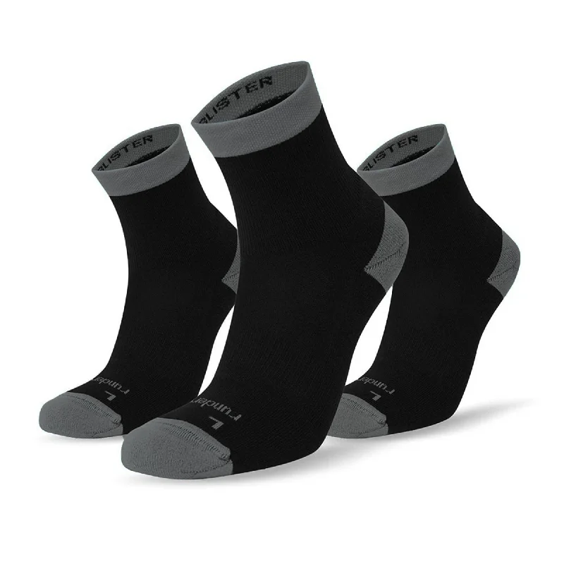 Anti Blister Running Sock - Mid - Black/Grey (3 Pair pack)