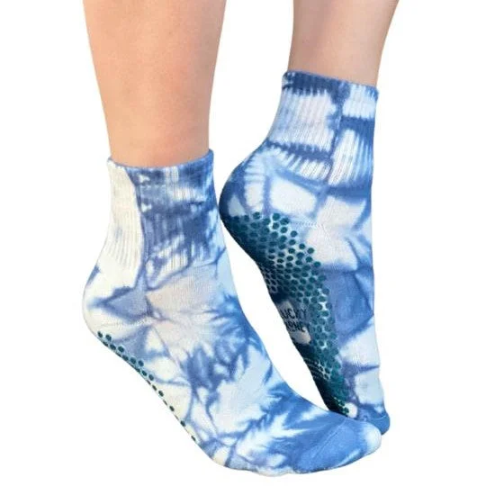 The Tie-Dye Grip Sock - Denim