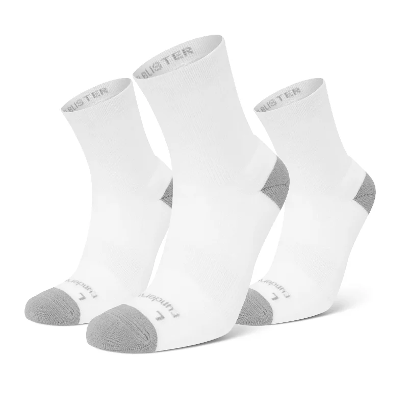 Anti Blister Running Socks - White/Grey (3 Pair pack-Multibuy)