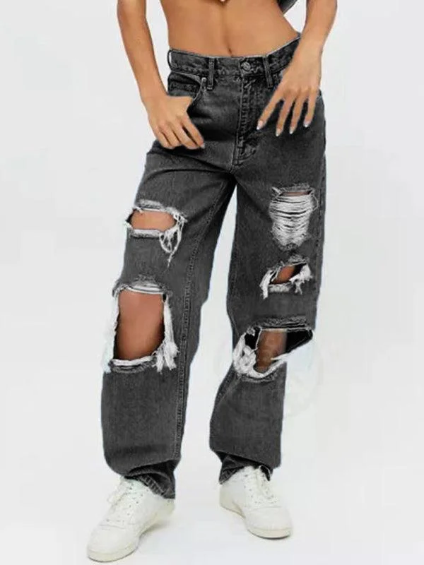 Women Ripped Baggy Jeans