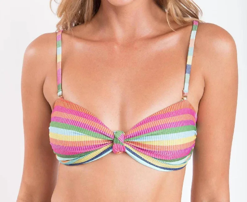 Supercolor Bandeau Bikini Top In Multicolor