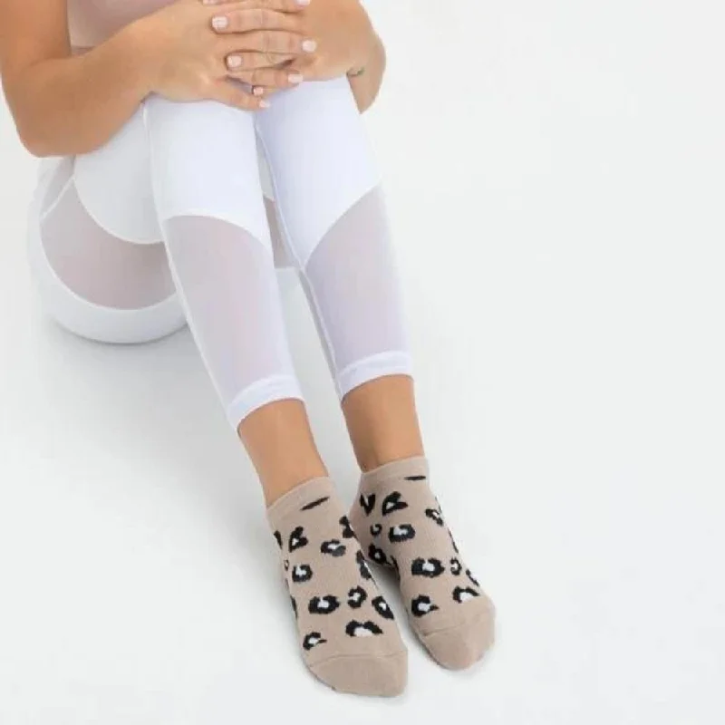 Classic Low Rise Grip Socks - Cheetah  (Barre / Pilates)