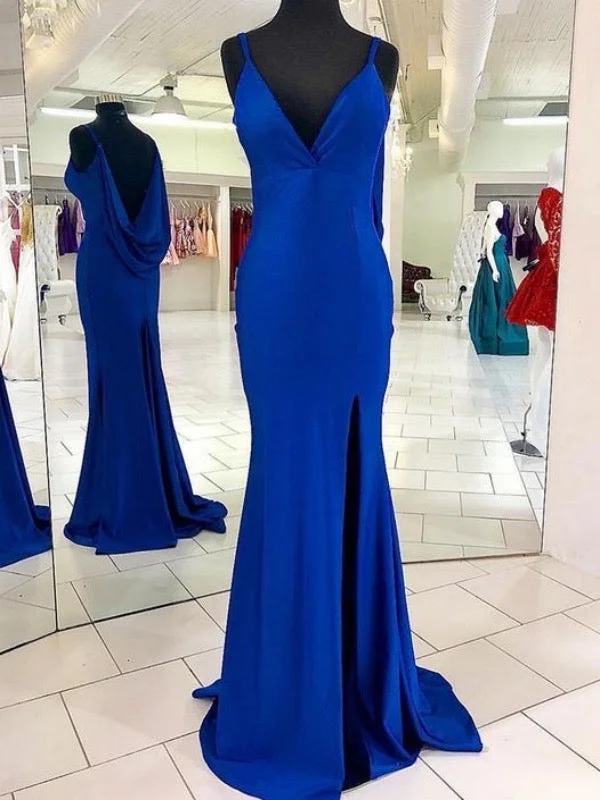 Royal Blue Simple Long Prom Dresses, Fashion Prom Dresses, 2020 Prom Dresses