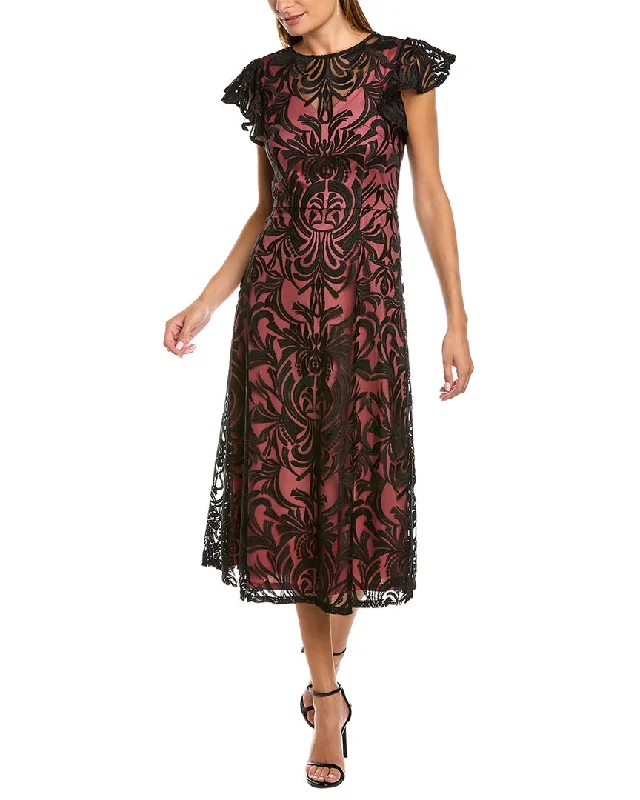 JS Collections Emilia Embroidered Midi Dress