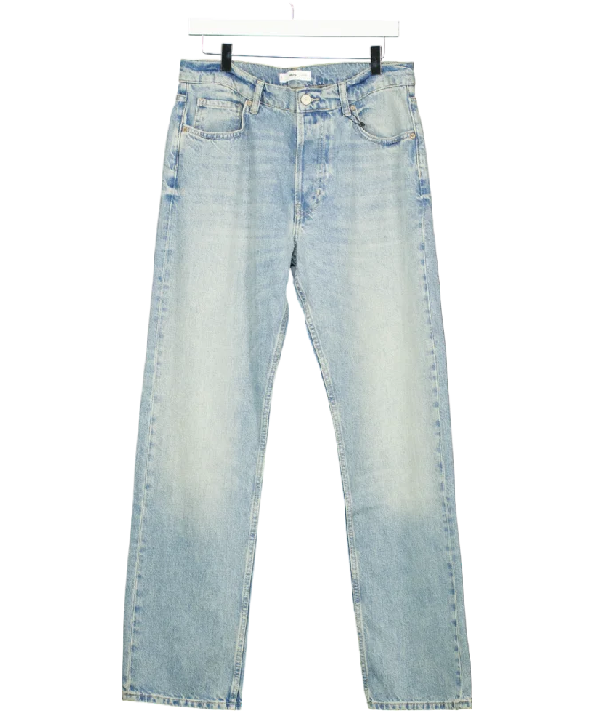 MANGO Blue Relaxed-fit Medium Wash Jeans UK 12