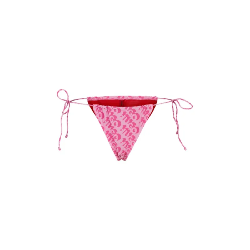 Tie-side bikini bottoms with repeat logo print