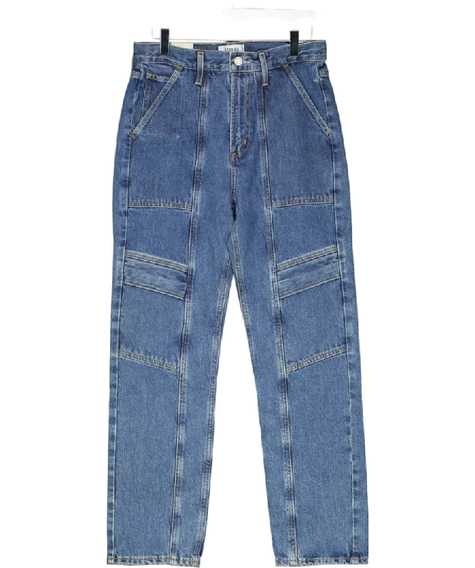 AGOLDE Blue Cooper Straight Denim Cargo Jeans UK 6