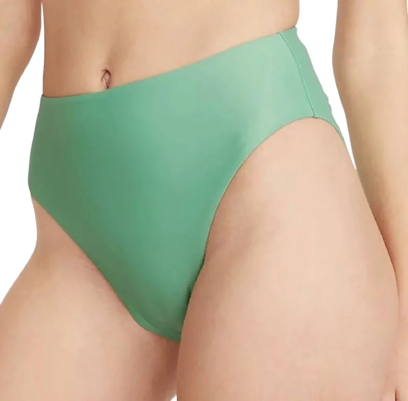 High Rise Bikini Bottom In Light Green