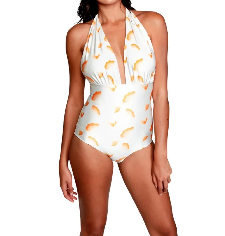 Fernande Halter One Piece Swimsuit In Ginkgo Ivory