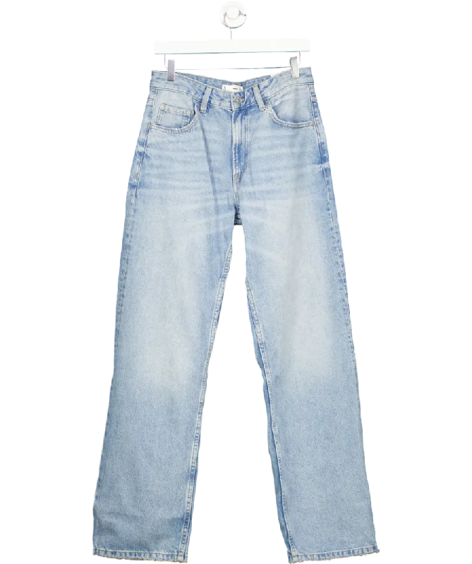 MANGO Blue Miami Medium-rise Straight-fit Jeans UK 8