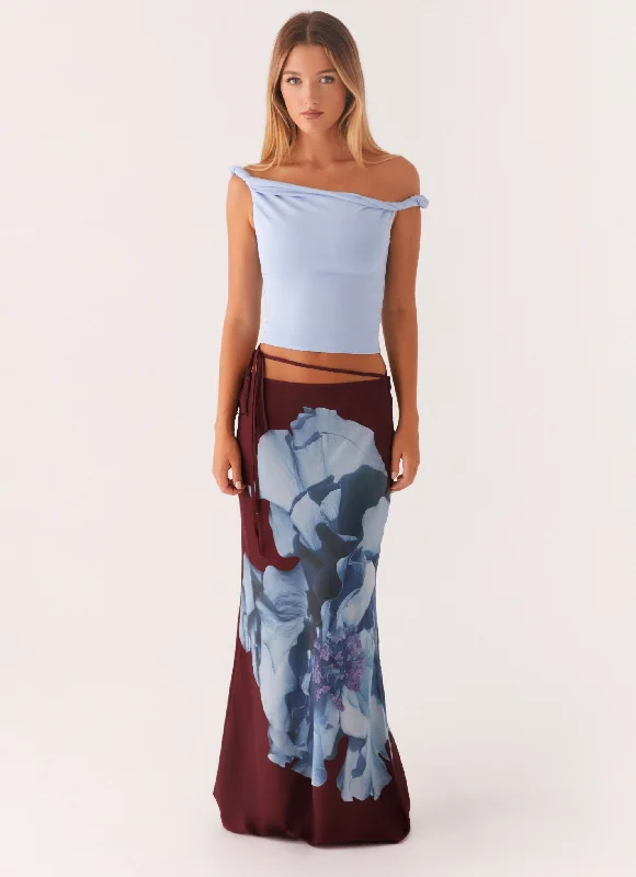 Michelle Maxi Skirt - Maroon Print