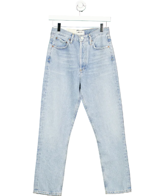 AGOLDE Blue Riley High-rise Straight Leg Crop Jeans W25