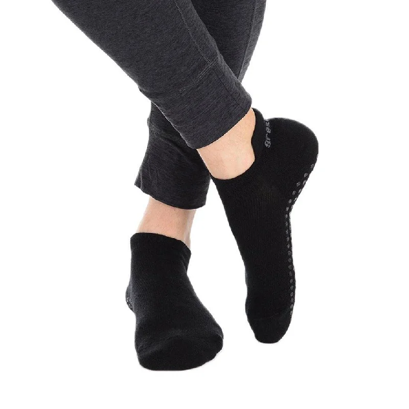 Riley Tab Back Grip Sock - Black (Barre / Pilates)