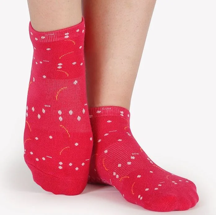 Tick Tock Grip Socks - Fuchsia (Barre / Pilates)