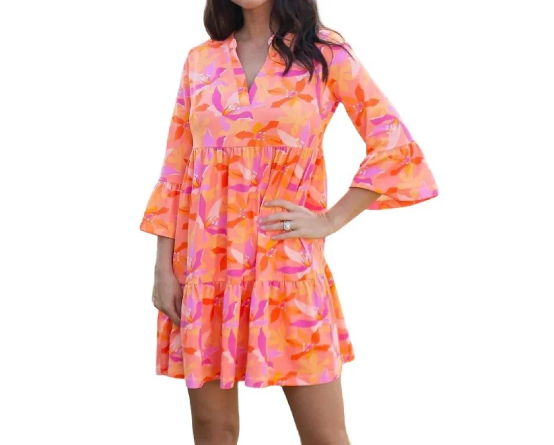 Laguna Mini Dress Upf 50 In Paradise Calling Orange