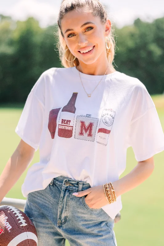 Drink Local Maroon And White Gameday Graphic Tee