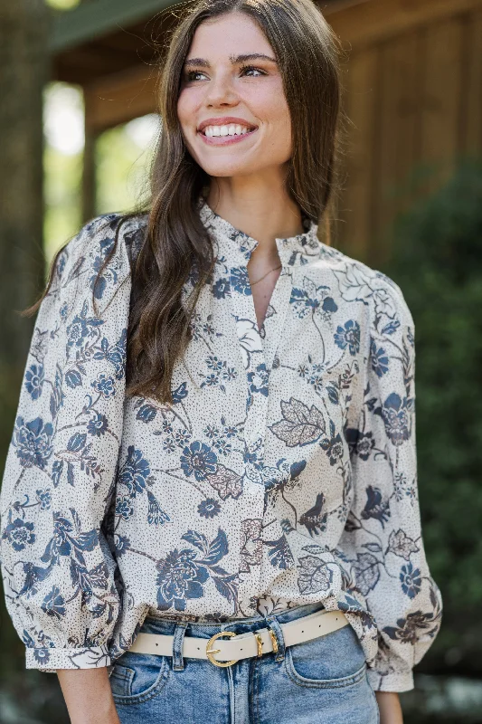 Get A Good Look Brown Floral Blouse