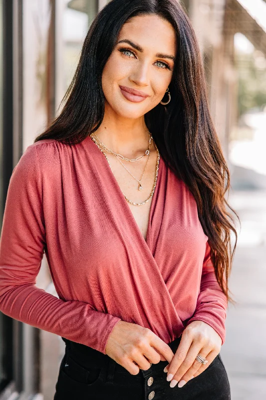 Give You Everything Brick Red Bodysuit