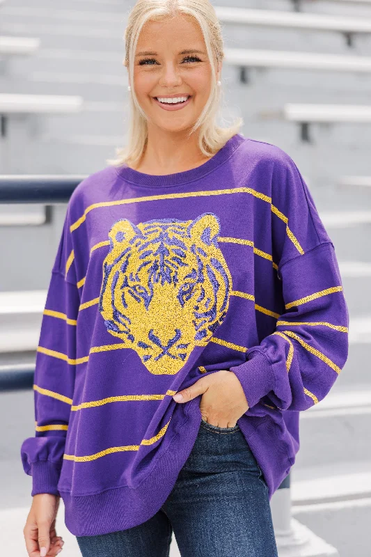 Lead The Way Purple Tiger Pullover