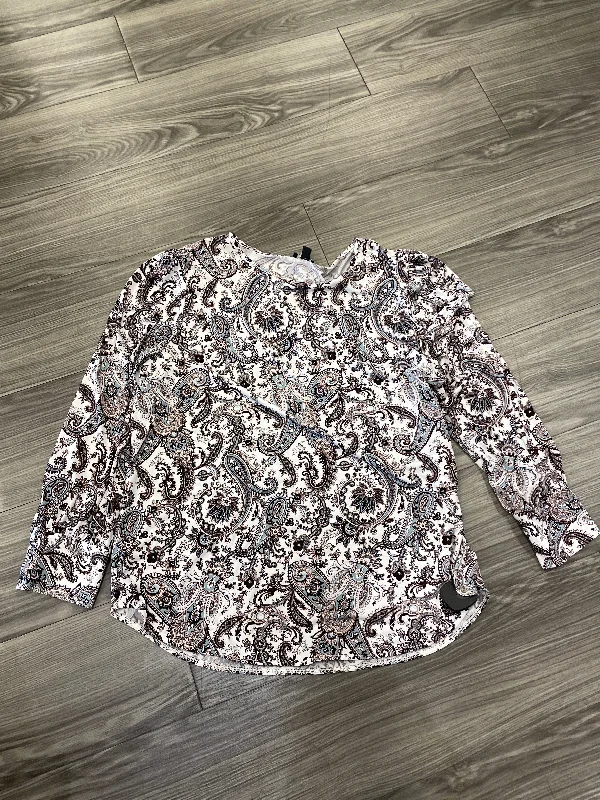 Top Long Sleeve By Ann Taylor In Paisley Print, Size: Xl