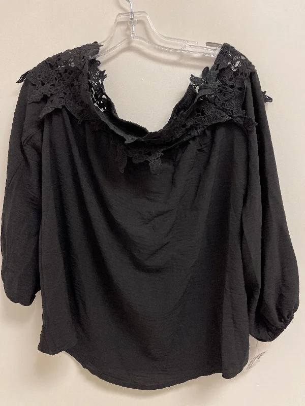 Top Long Sleeve By Clothes Mentor In Black, Size: L