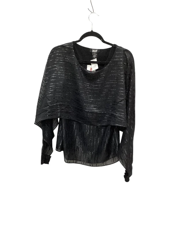 Top Long Sleeve By Dkny In Black, Size: M