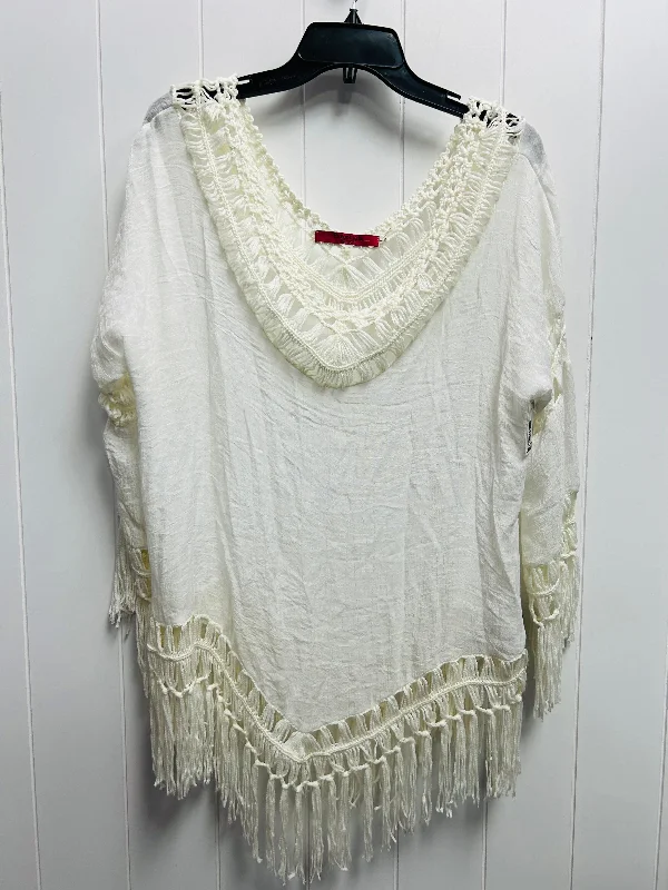 Top Long Sleeve By Essentials In White, Size: L