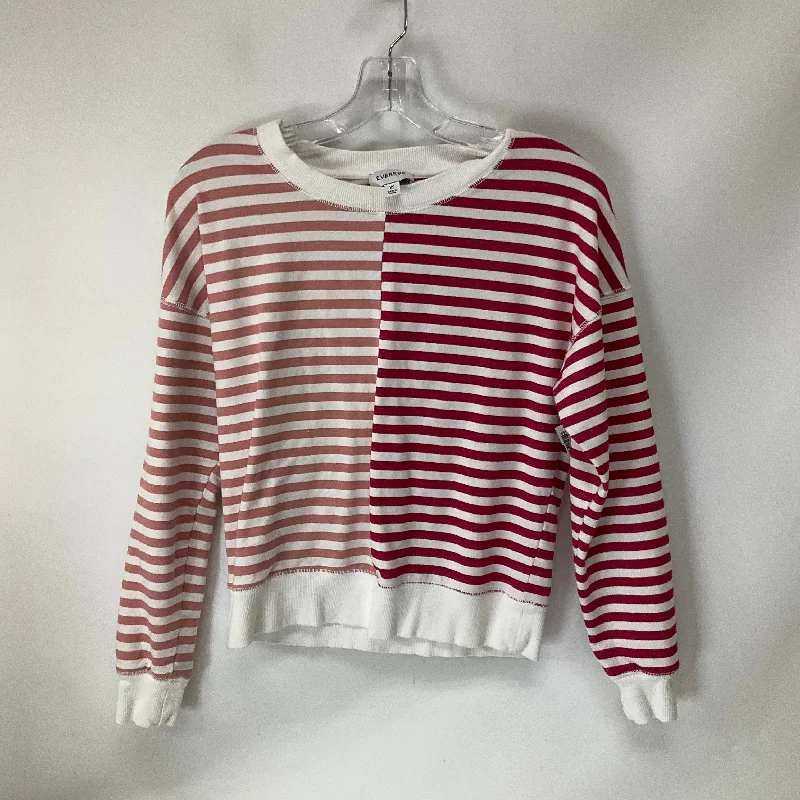 Top Long Sleeve By Evereve In Striped Pattern, Size: Xs