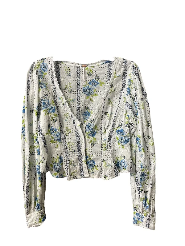 Top Long Sleeve By Free People In Floral Print, Size: S