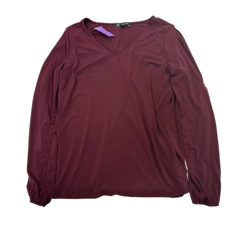 Top Long Sleeve By Inc In Red, Size: M