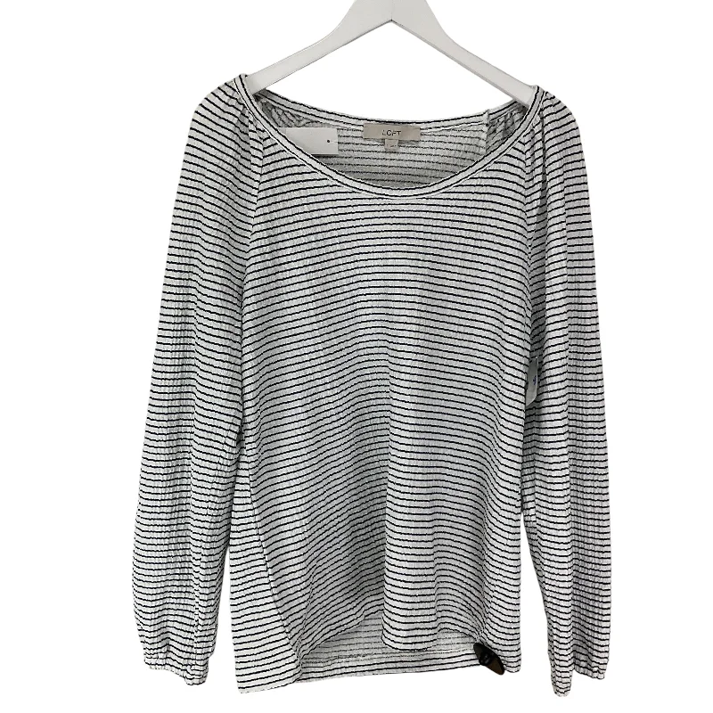 Top Long Sleeve By Loft In Striped Pattern, Size: L