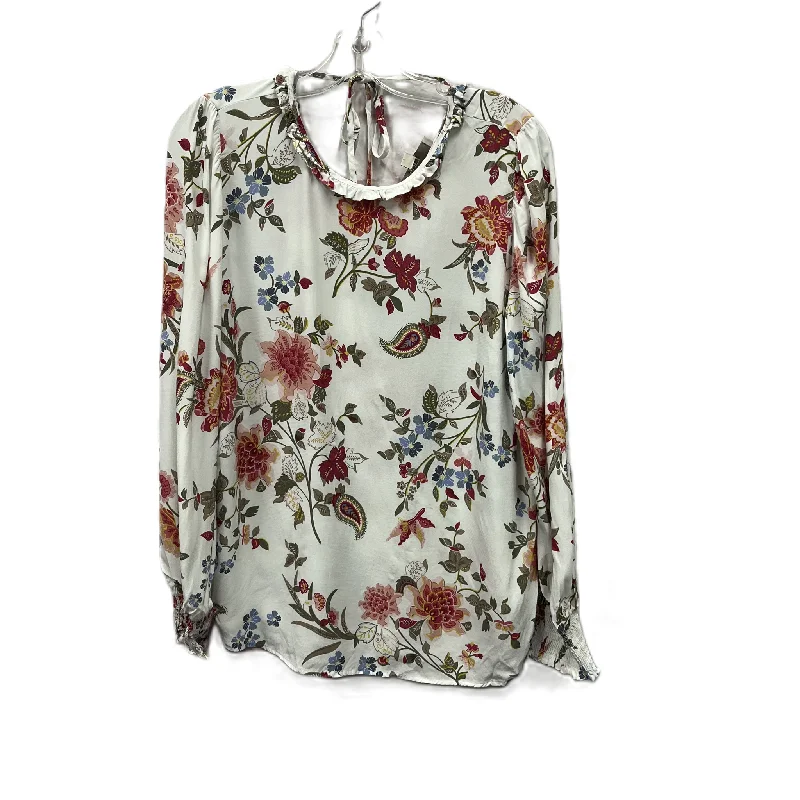 Top Long Sleeve By Loft In White, Size: M