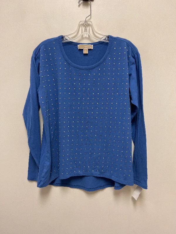 Top Long Sleeve By Michael By Michael Kors In Blue, Size: S