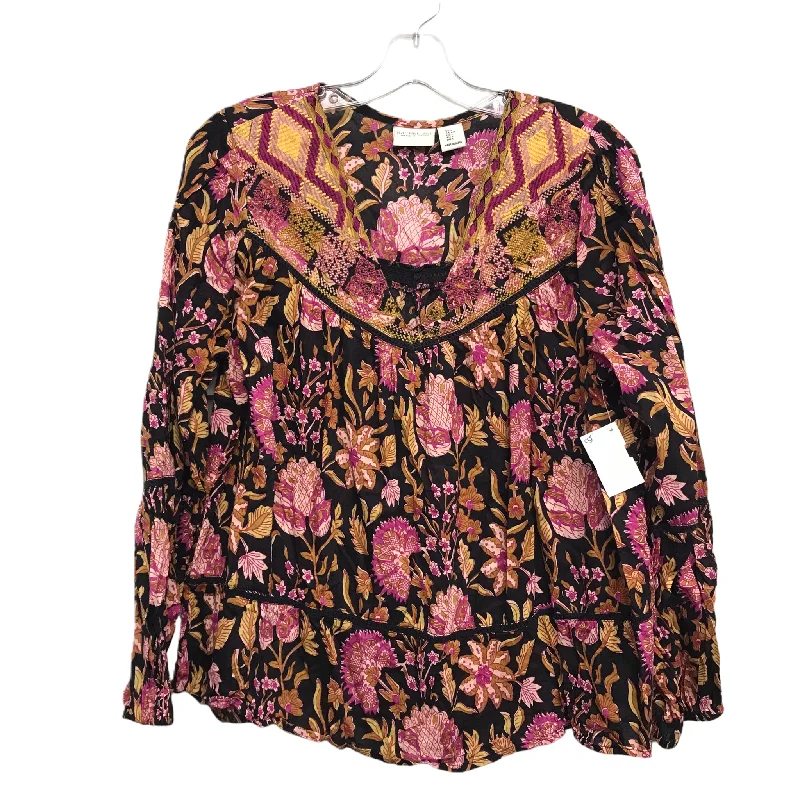 Top Long Sleeve By Rachel Zoe In Floral Print, Size: L